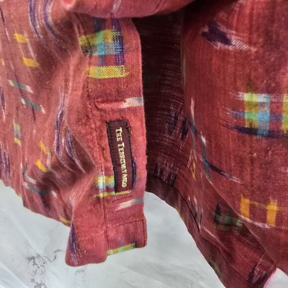 The Territory Ahead Shirt Mens Medium Red Button Up Short Sleeve Retro Vtg - Picture 6 of 11